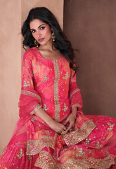 Digitally Printed Georgette Pakistani Suit in Pink