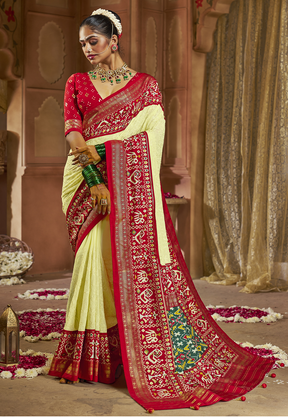 Georgette Embroidered Saree in Yellow