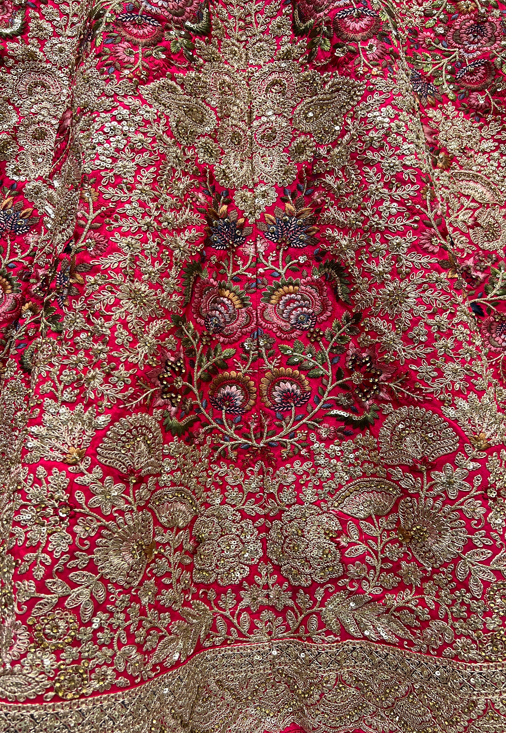 Art Silk Embroidered Lehenga in Fuchsia