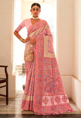 Pashmina Silk Woven Saree in Light Beige