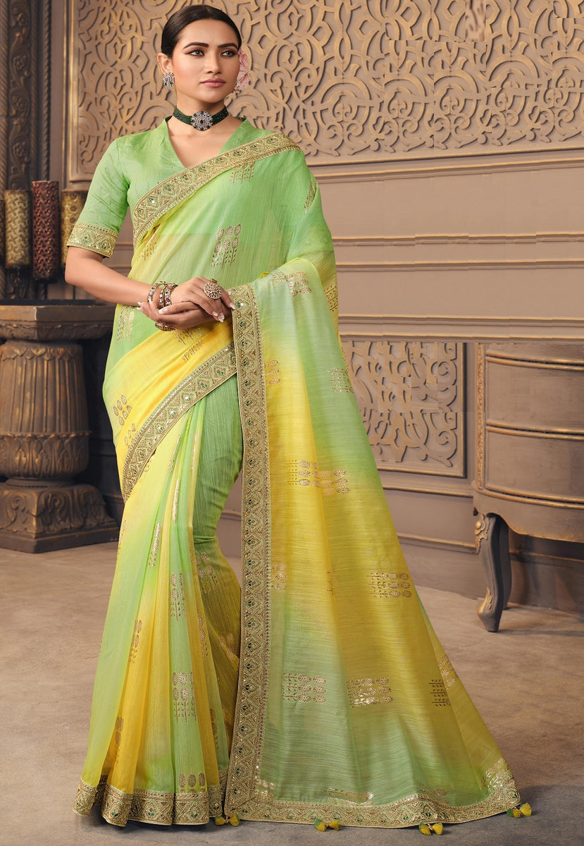 Lemon handloom cotton bengal saree with zari pallu border – GoCoop