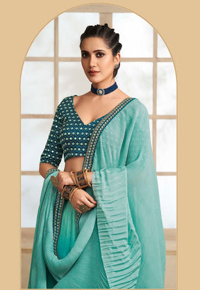 Chinon  Lehenga in shaded Blue Color