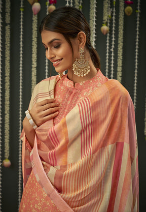 Cotton Embroidered Pakistani Suit in Pink