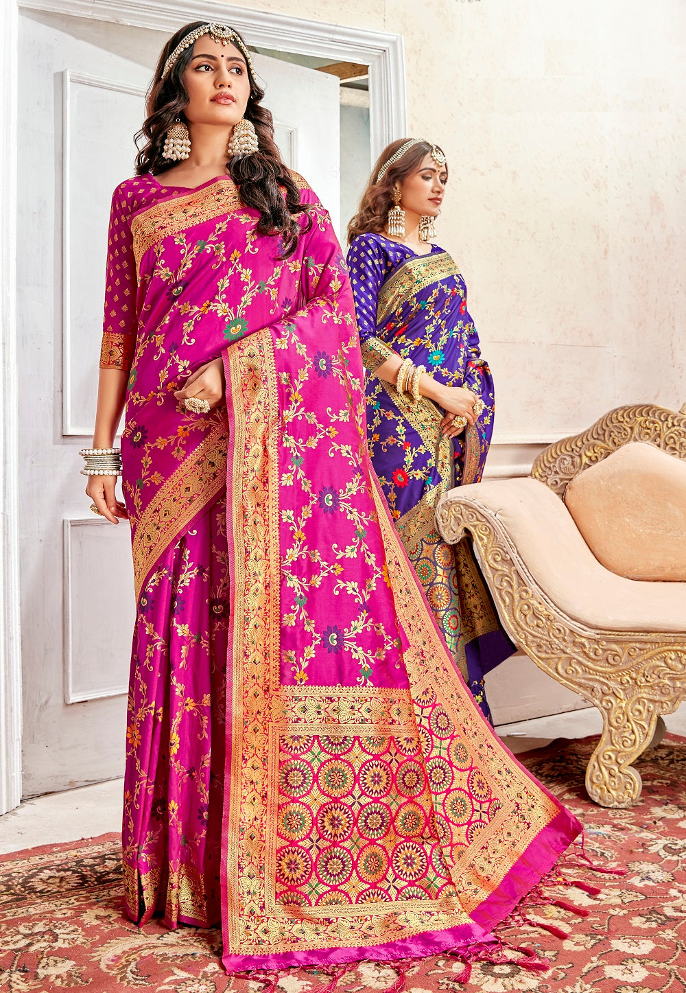 Banarasi Silk Saree in Pink