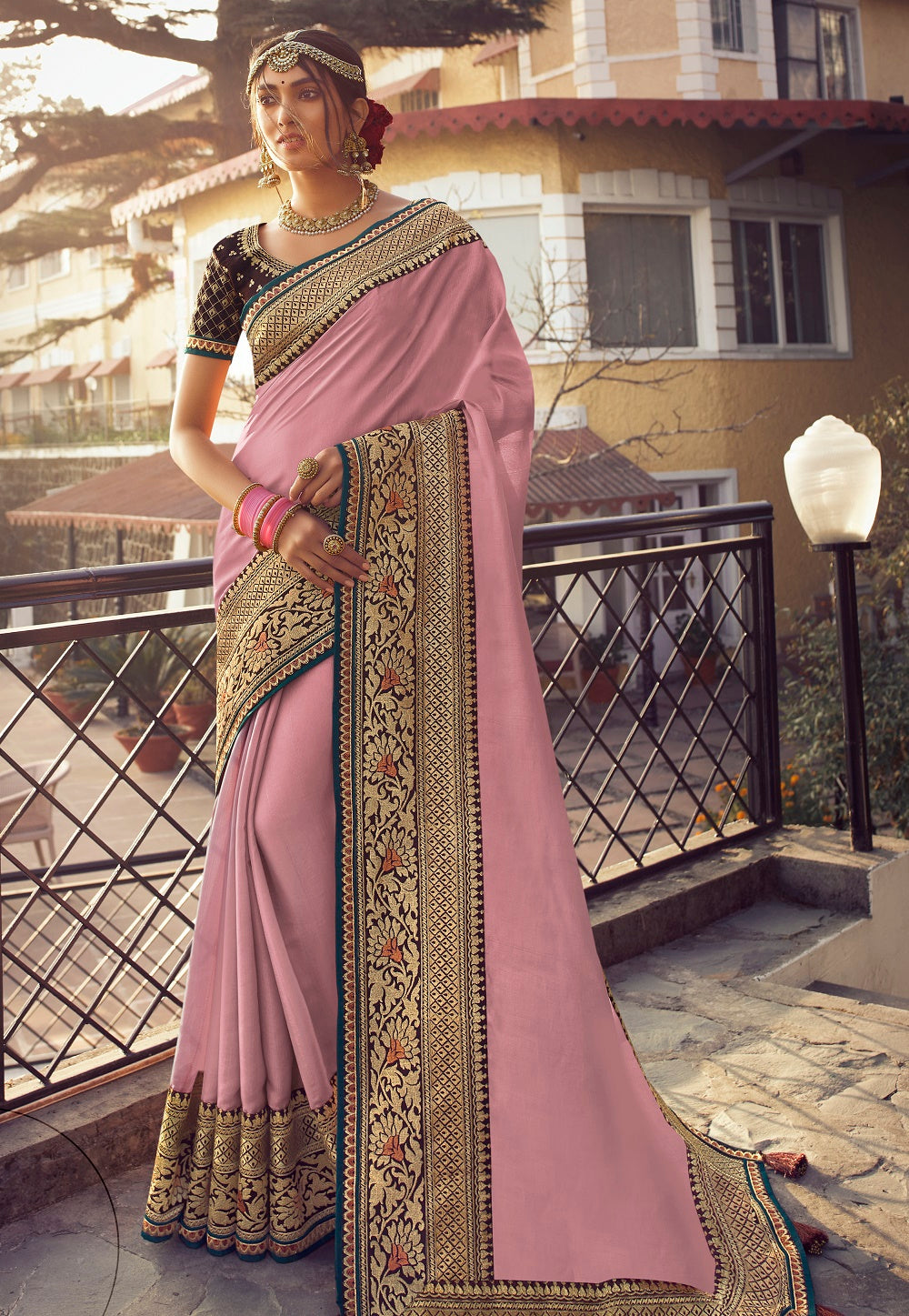 Pure Tussar Silk Saree in Pink